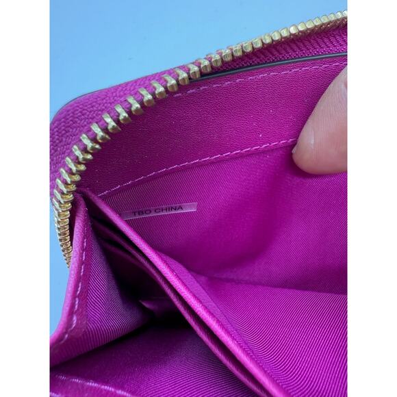 RETAIL $229 Tory Burch Charlie Zip Continental Wallet*PARTY FUSCHIA*EUC - Picture 5 of 12